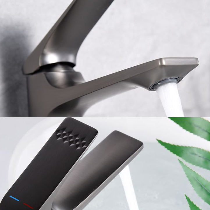 Modern Vessel Sink Faucet Copper Lever Handle Low Arc Vessel Faucet for the Bathroom