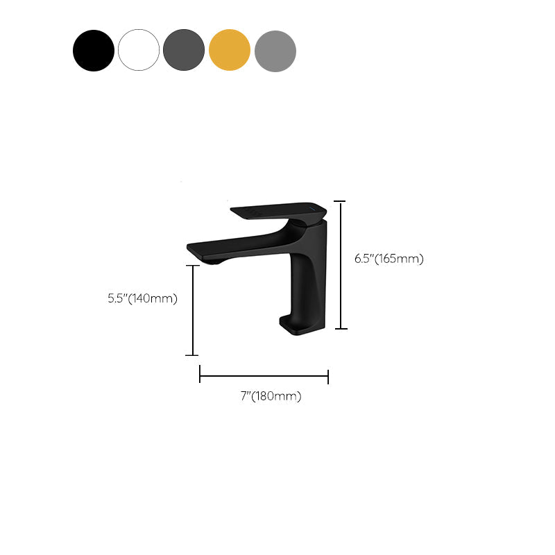 Modern Vessel Sink Faucet Copper Lever Handle Low Arc Vessel Faucet for the Bathroom