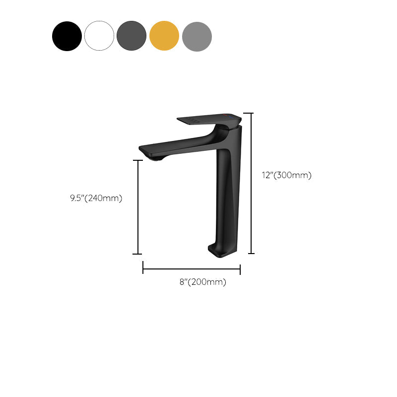 Modern Vessel Sink Faucet Copper Lever Handle Low Arc Vessel Faucet for the Bathroom