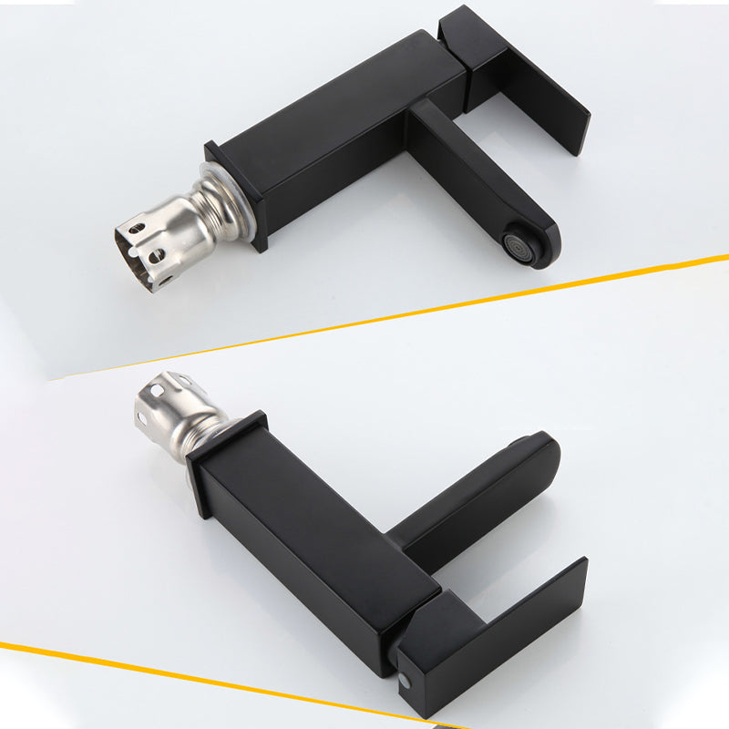 Modern Sink Faucet Centerset Bathroom Sink Faucet in Black