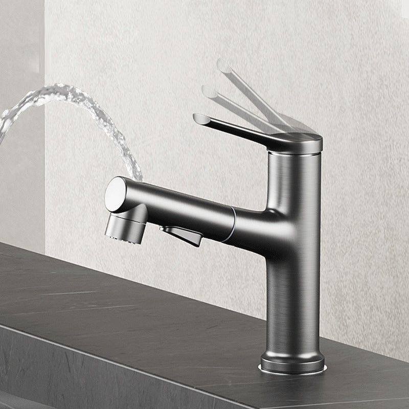 Modern Center Set Faucet Copper Center Set Vanity Faucet for Bathroom