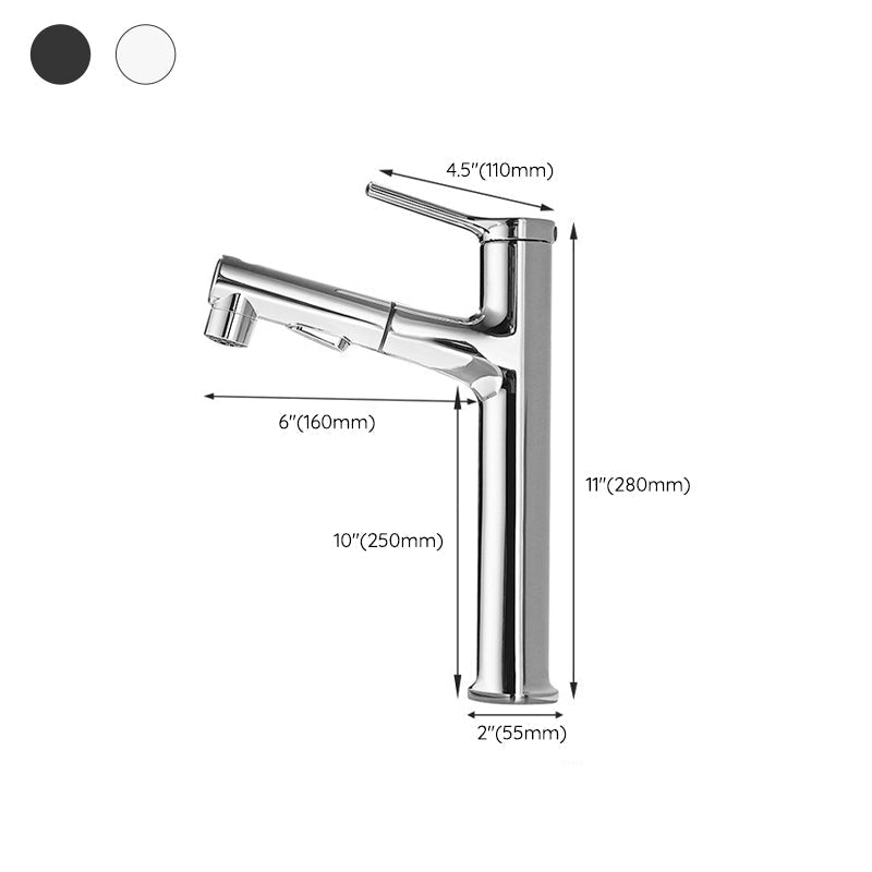 Modern Center Set Faucet Copper Center Set Vanity Faucet for Bathroom
