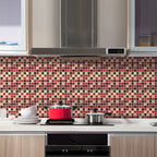 Peel and Stick Mosaic Tile Waterproof Square Peel and Stick Tile for the Kitchen 20-Pack