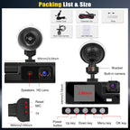 3 Channel Dash Cam Front and Rear Inside
