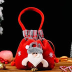 Christmas Gift Bags | Reusable Fabric with Drawstring | Santa, Snowman & Reindeer Patterns | 2 Sizes