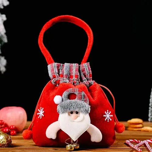 Christmas Gift Bags | Fabric Bags with Drawstring | Various Designs | Reusable