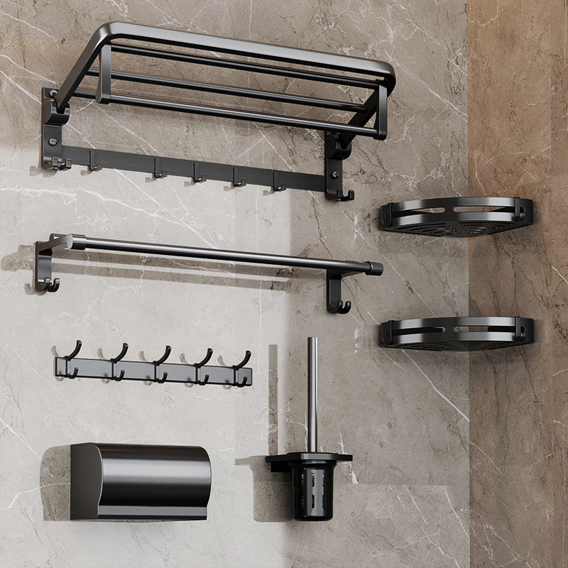 Traditional Aluminum Bathroom Accessories Set Black Bathroom Accessories Kit
