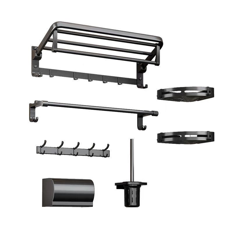 Traditional Aluminum Bathroom Accessories Set Black Bathroom Accessories Kit