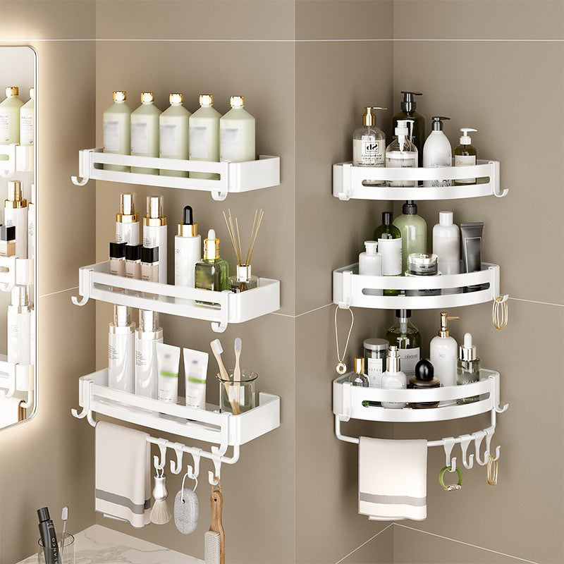 Modern white finish bathroom shelf rectangular & triangular bathroom hardware set
