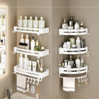 Modern white finish bathroom shelf rectangular & triangular bathroom hardware set