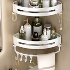 Modern white finish bathroom shelf rectangular & triangular bathroom hardware set