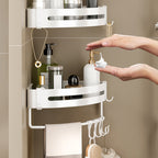 Modern white finish bathroom shelf rectangular & triangular bathroom hardware set