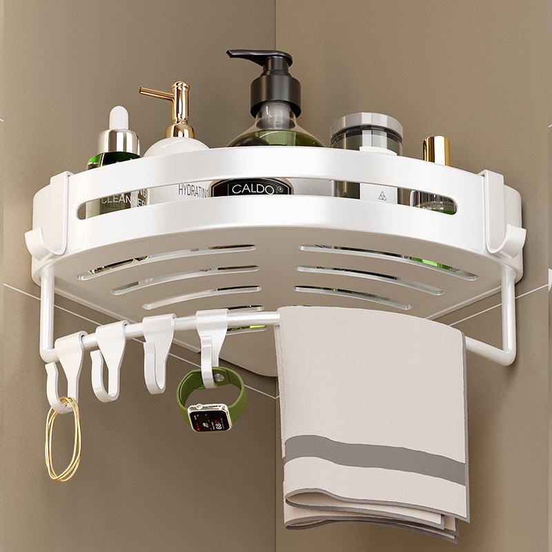 Modern white finish bathroom shelf rectangular & triangular bathroom hardware set