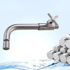 Contemporary Wall-Mounted Bathroom Faucet Cross Handles Stainless Steel Faucet
