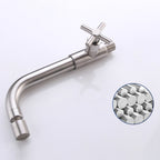 Contemporary Wall-Mounted Bathroom Faucet Cross Handles Stainless Steel Faucet