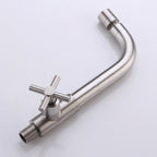 Contemporary Wall-Mounted Bathroom Faucet Cross Handles Stainless Steel Faucet