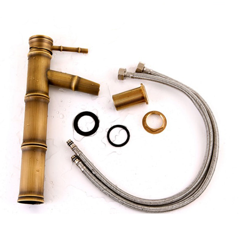 Country house vessel water tap brass lever handles waterfall outlet sink faucet