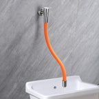 Contemporary wall-mounted bathroom faucet with lever handles made of stainless steel