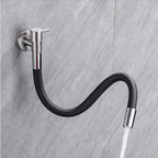 Contemporary wall-mounted bathroom faucet with lever handles made of stainless steel
