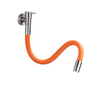 Contemporary wall-mounted bathroom faucet with lever handles made of stainless steel