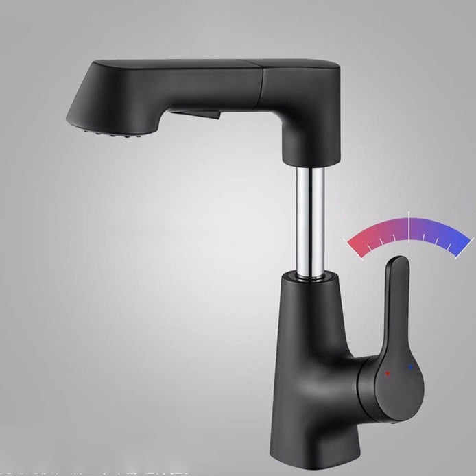 Contemporary Sink Faucet Plian Low Arc Brass Centerset Sink Faucet
