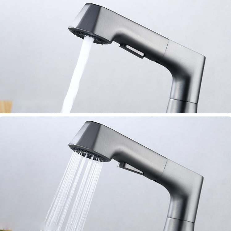 Contemporary Sink Faucet Plian Low Arc Brass Centerset Sink Faucet