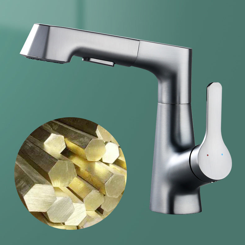 Contemporary Sink Faucet Plian Low Arc Brass Centerset Sink Faucet