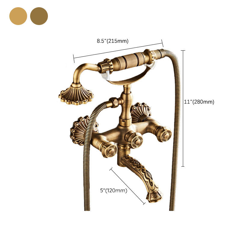 Wall Mounted Metal Freestanding Bathtub Filler Copper Freestanding Faucet