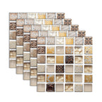 Plastic Self-Adhesive Tiles Mosaic Tiles Grid Square Waterproof Self-Adhesive Tile Pack of 12