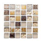Plastic Self-Adhesive Tiles Mosaic Tiles Grid Square Waterproof Self-Adhesive Tile Pack of 12
