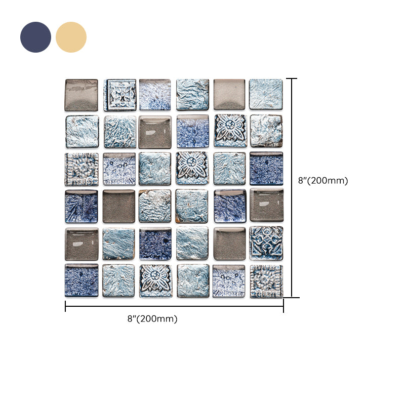 Plastic Self-Adhesive Tiles Mosaic Tiles Grid Square Waterproof Self-Adhesive Tile Pack of 12