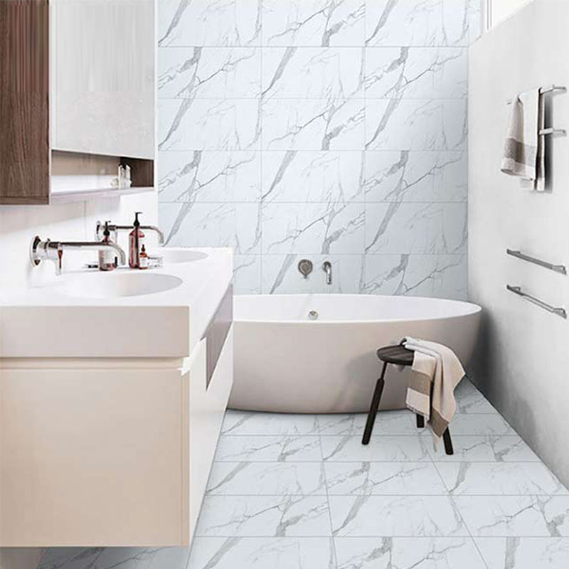 Peel and Stick Vinyl Flooring High Gloss PVC Floor Covering with Square Edge