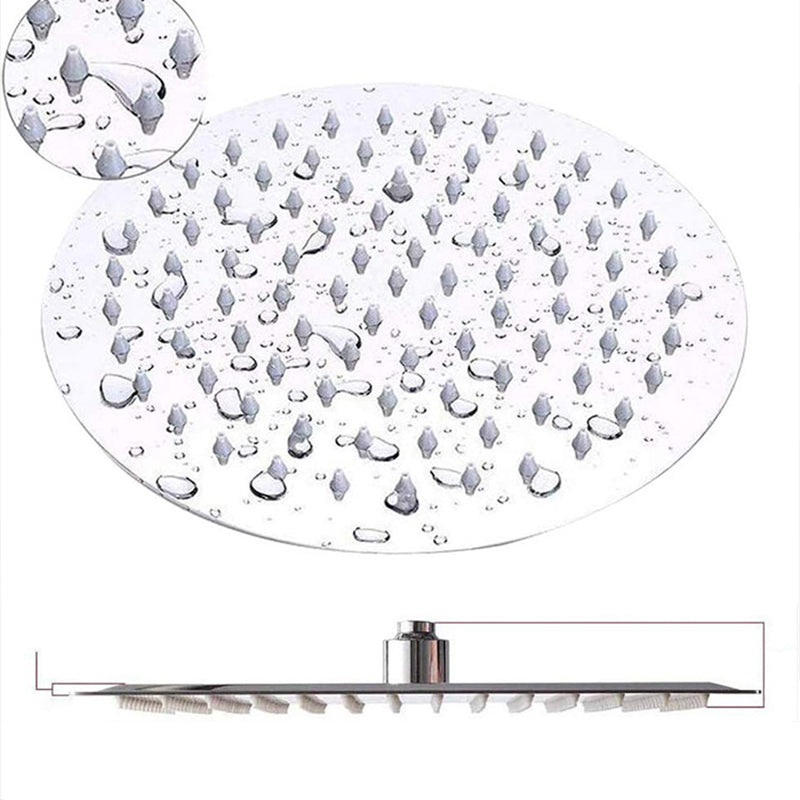 Round Dual Shower Head Stainless Steel 5 Spray Patterns Wall Mounted Shower Head