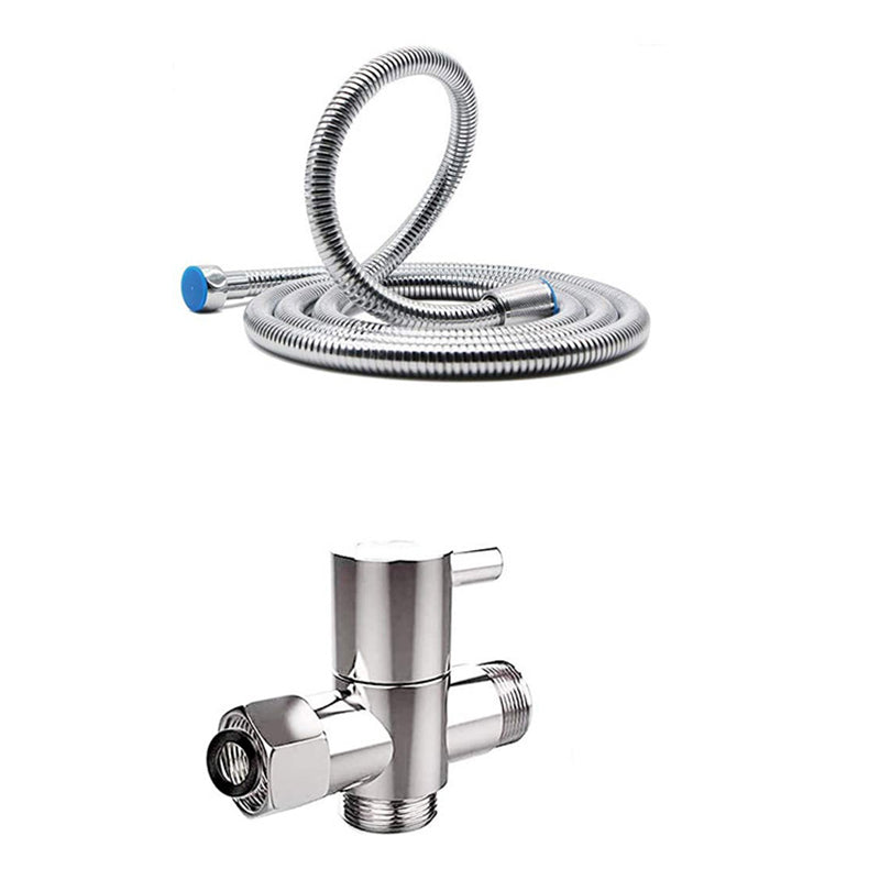 Round Dual Shower Head Stainless Steel 5 Spray Patterns Wall Mounted Shower Head