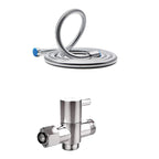 Round Dual Shower Head Stainless Steel 5 Spray Patterns Wall Mounted Shower Head