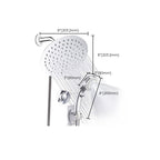 Round Dual Shower Head Stainless Steel 5 Spray Patterns Wall Mounted Shower Head