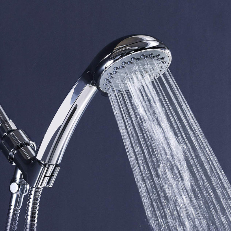 Round Handheld Showerhead in Silver Leak-Resistant Wall-Mounted Showerhead