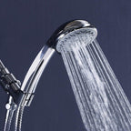 Round Handheld Showerhead in Silver Leak-Resistant Wall-Mounted Showerhead