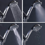 Round Handheld Showerhead in Silver Leak-Resistant Wall-Mounted Showerhead