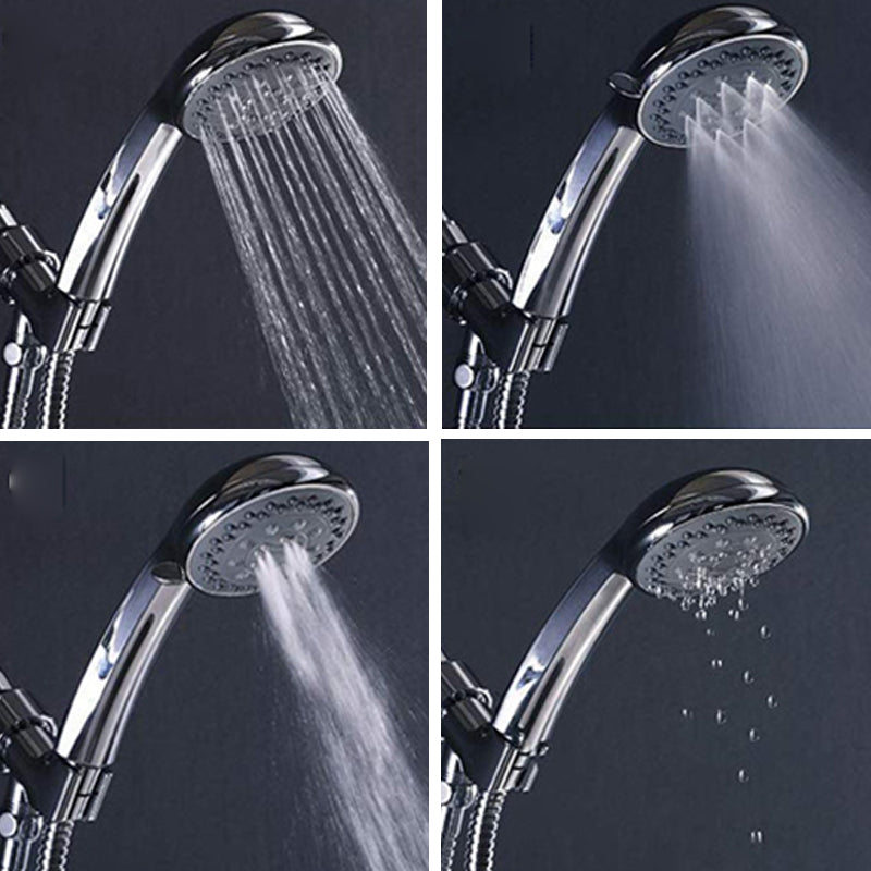 Round Handheld Showerhead in Silver Leak-Resistant Wall-Mounted Showerhead