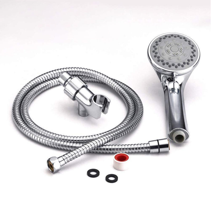Round Handheld Showerhead in Silver Leak-Resistant Wall-Mounted Showerhead