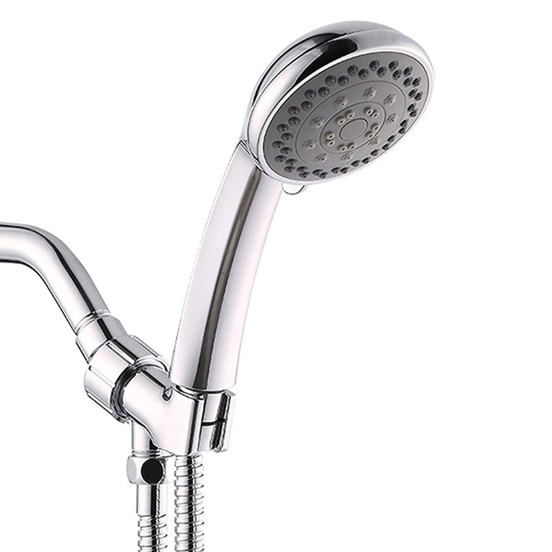 Round Handheld Showerhead in Silver Leak-Resistant Wall-Mounted Showerhead