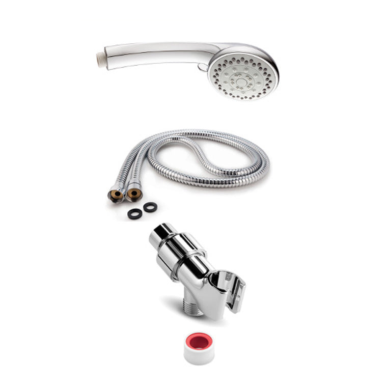 Round Handheld Showerhead in Silver Leak-Resistant Wall-Mounted Showerhead