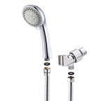 Round Handheld Showerhead in Silver Leak-Resistant Wall-Mounted Showerhead