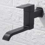 Contemporary Wall Mounted Bathroom Faucet Lever Handles Low Arc Swivel Brass Faucet