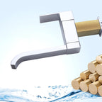Contemporary Wall Mounted Bathroom Faucet Lever Handles Low Arc Swivel Brass Faucet