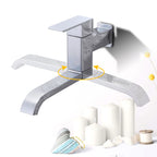 Contemporary Wall Mounted Bathroom Faucet Lever Handles Low Arc Swivel Brass Faucet
