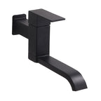 Contemporary Wall Mounted Bathroom Faucet Lever Handles Low Arc Swivel Brass Faucet