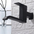 Contemporary Wall Mounted Bathroom Faucet Lever Handles Low Arc Swivel Brass Faucet