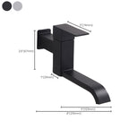 Contemporary Wall Mounted Bathroom Faucet Lever Handles Low Arc Swivel Brass Faucet